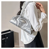 KIylethomasw Sweet Cool Shoulder Designer Bag Women New Spring High Street Solid Handbags Female Casual Sliver Y2k Bags Ladies