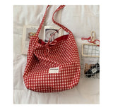 KYLETHOMASW  -  College Style Canvas Tote Bag for Women 2025 New Korean Versatile Large Capacity Bucket Bags