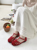 KYLETHOMASW  -  Summer Fashion Weaving Hollow Flat Bottom Baotou Comfortable Soft Bottom Sandals for Women's Casual Versatile Sandals
