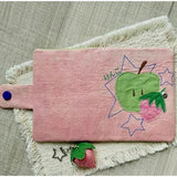 KYLETHOMASW  -  Women Fabric Short Wallet Cute Apple Strawberry Embroidery Passport Clutch Multi Card Slots Zipper Coin Purse Snap Button Purse