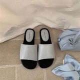 KYLETHOMASW  -  Shoes Slippers Soft Loafers Slides Summer Clogs Woman Comfort Rubber Silver Flat Beach Concise Women's Shoes Silver Ladies' Slip
