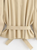KYLETHOMASW  -  Fashionable And Versatile With Belt Khaki Trench Coat Women Long Sleeve Lapel Collar Autumn Winter Loose Windbreaker