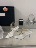 KYLETHOMASW  -  Sandals Female Shoe  High Heels Open Toe New Girls High-heeled Rhinestone Gladiator Summer Peep Square Sexy