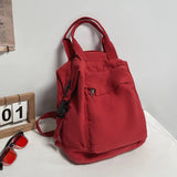 KYLETHOMASW  -  Canvas Backpack Vintage Commuting School Bag Solid Color Student Rucksack Aesthetic Hippie Y2K Backpack for Women and Girls