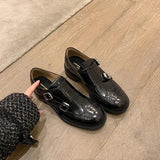 KYLETHOMASW  -  New Retro Womens Shoes Classic England Block Leather Shoes for Woman Luxury Handmade Casual Shoe Designer Shoes Zapatos De Mujer