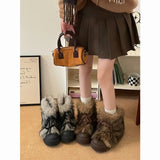 KYLETHOMASW  -  Designer Brand Retro Plus Pile Thickening Increase Thick Soled Snow Boots Women's New Winter Warm Plush Cotton Boots