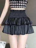 KYLETHOMASW  -  Streetwear Y2k Ruffles Pink Mini Skirts Women Sweet Kawaii High Waist A Line Skirt Summer Korean Fashion Black Ball Gown Skirts