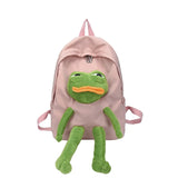 Kylethomasw Three-dimensional Frog Doll Backpacks Women Oxford Bagpack Male Rucksack Shoulder Bag For Teenage Girl School Bag Mochila Bolsa