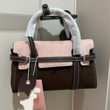 KYLETHOMASW  -  Retro Maillard Frosted Suede Shoulder Bag Women Color Block Large Capacity Stitching Crossbody Bag Ladies Versatile Handbag Chic