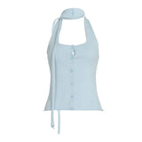 KYLETHOMASW  -  Woolen breasted backless tank top, tight fitting camisole, inner top, summer thin style, spicy women's clothing