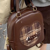 KYLETHOMASW  -  Cute Dachshund Backpack Women Retro Plaid Patchwork Large Capacity Daypack Ladies Student Multi Function Versatile Shoulder Bags