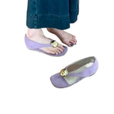 KYLETHOMASW  -  Summer Leisure Toe-Open Sandals Slippers Trendy Rubber Bottom Flat Head Casual Slip-On Shoes High Aesthetic Value