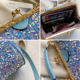 Kylethomasw Luxury Designer Purses and Handbags for Women Sequined Tote Bag Shining Fashion Crossbody Bags Lady Shoulder Evening Clutch