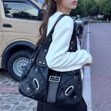 KYLETHOMASW  -  Spicy Girl Motorcycle Bags for Woman Large Capacity Shoulder Bag Tote Bolsos mujer Underarm Sac Femme Crossbady Bolsas Bolsa