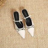 KYLETHOMASW  -  Low Shoes Ladies' Slippers Pointed Toe Butterfly-Knot Flat Spring PU Rubber Strange Style  Shoes Woman Butterfly-Knot Slipp