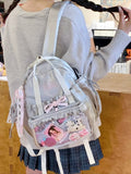 KYLETHOMASW  -  Bow Ita Bag Detachable Transparent Pockets Mochilas Mujer Student Versatile Mochila High Capacity Backpack Bolsa Feminina
