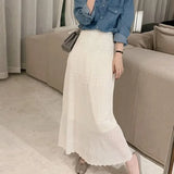 KYLETHOMASW  -  Bohemian Knitted Mermaid Skirts Women Spring Summer Solid Korean Fashion Faldas Mujer Retro Sweet Long Skirt