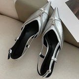 Kylethomasw Pointed Toe Mules Pump Women Zip Design Slingbacks High Heels Female Footwear Fashion Summer 2025 Elegant Brand Shoes Women