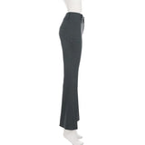 KYLETHOMASW  -  Retro Commuter Suit Flared Pants Two Button Design Low Waist Slim Fit Women's Pants Elegant Comfortable Pants Female Clothing