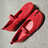 KYLETHOMASW  -  Fashion Split toe Faux suede Patchwork Women Tabi Ballet Flats Spring Autumn Mary Janes Walking Loafers Casual Girls Dance Shoes