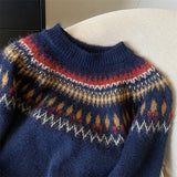 KYLETHOMASW  -  Vintage Sweater Women Harajuku Print Patchwork Knitted Pullovers Winter Knitwears Streetwear Korean Design Casual Jumpers