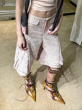 KYLETHOMASW  -  Retro Mixed Color Front Lace Up Modren Boots Autumn NEW Belt Buckle Strap Casual Boots Pointed Toe Mid Heel Sexy Lady Boots