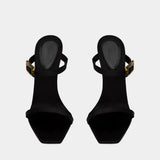 KYLETHOMASW  -  Summer Black Satins Women's Sandals Square Toe Thin Heels Slip-on Female High Heels Shoes Simple Versatile Peep Toe Ladies Pumps