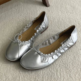 KYLETHOMASW  -  Suede Retro Bowknot  Round Toe Flat Shoes Women Soft Sole Comfort Casual Shoes for Women Shallow Ballet Style Footwear Female