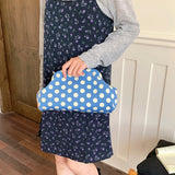 KYLETHOMASW  -  Women Polka Dot Soft Fabric Cloud Shoulder Bag Chain Crossbody Bags New Trend Casual Daily Fashion Handbags and Purses