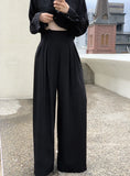 KYLETHOMASW  -  Early New Product Retro Temperament Drawstring Design Sense High Waist Hanging Sense Casual Mopping Pants Wide Leg Pants