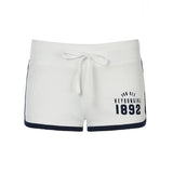 KYLETHOMASW  -  College style digital print contrasting sports shorts for girls, home drawstring, low waist slim fit versatile casual pants