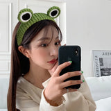 Kylethomasw Fashion Cartoon Big Eyes Frog Hair Band Wash HairBand Korean Version Headwear Hair Accessories For Women
