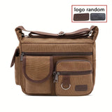 KYLETHOMASW  -  Men High Grade Crossbody Bag Dual Pocket Canvas Shoulder Bag Lightweight Travel Backpack Casual Daily Sling Bag