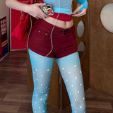 KYLETHOMASW  - Y2K Millennium Hot Girl Dopamine Blue Polka Dot Stockings Summer Sun Protection Dot Printed Stockings Ins Korean Style Pantyhose