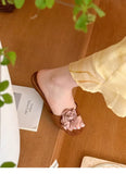 KYLETHOMASW  -  Flower Women Slippers Square Toe Flats Sandals Casual Shoes Summer 2025 Elegant Dress Shoes Slingback Slides Mujer Flip Flops