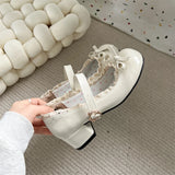 KYLETHOMASW  -  Fashion JK Women Mary Jane Shoes Ladies Causal Shallow Butterfly-knot Shoes Spring Autumn Female Leather Shoes