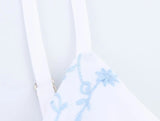 KYLETHOMASW  -  New Women Sexy Sling Floral Embroidery Dress Thin Straps V Neck A-line Mini Casual Summer Dresses Beach Vestidos