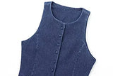 KYLETHOMASW  -  British Minimalist Women's Single Breasted Denim Vest Tank Tops Sleeveless Jacket Women