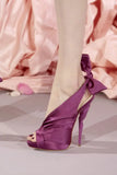 KYLETHOMASW  -  New Arrival Women's Sexy Purple Character Silk Ankle Straps High Heel Slingback Peep Toe Low Platform Fashion Dress Party Pumps
