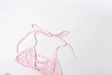 KYLETHOMASW  -  Beach 3 Piece Set Women Sexy Polka Dot Print Bandages Halter Tank Top+Shorts+Irregular Hem Skirt Fashion Trend Suits