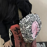 KYLETHOMASW  -  Cute Cat Fashion Large Capacity Backpack Kawaii Graffiti Student Schoolbag Travel Backpack Commuter Storage Bag Back To School