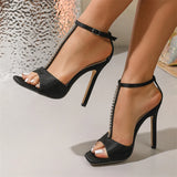 KYLETHOMASW  -  Sexy Thin High Heels  Crystal Diamond Women Sandals Fashion Buckle Strap Female Shoes Summer Party Dress Pumps