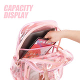 KIylethomasw 2024 Best-selling Transparent Backpack for Boys Girls Large Capacity Nylon Waterproof School Backpacks Book Primary Schoolbags