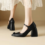 KYLETHOMASW  -  Shoes High Heels Pointed Toe Sandals Ladies Shallow Mouth Latest Spikes Black African Beige Spring Big Block Block Heels Fo