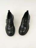 KYLETHOMASW  -  New Spring Autumn Women Pumps 2025 Fashion Round Toe Chunky Heels Loafers Casual Elegant Leather Slip On Women Mid Heels Shoes