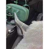 KYLETHOMASW  -  New Fashion Designer Shoes Silver Pointed Toe High Heels Wedge Heel Pumps Buckled Mary Janes Formal Shoes T Stage Catwalk Shoes