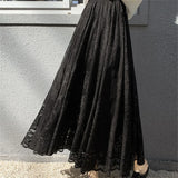 KYLETHOMASW  -  Bohemian High Waist Hollow Out Female Maxi Skirts Spring Summer Vintage Women's Lace Crochet Umbrella Long Skirts