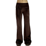 KYLETHOMASW  -  Skin tone, low waist, three-dimensional bow tie, wide leg pants, temperament, velvet drape, casual pants
