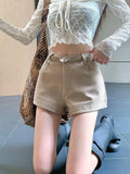KYLETHOMASW  -  High Waist Slimming Straight Leg Casual Shorts Women's Autumn Winter Commute Versatile Butt Lifting A-Line Hot Pants