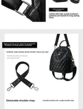 KYLETHOMASW  -  Women's Large Capacity Fashionable Diamond Pattern Street Style Backpack Handbag Soft PU Material Zipper Closure Daily Use